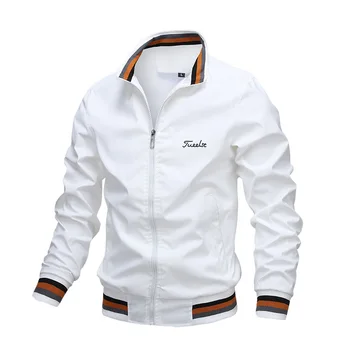 Куртка для гольфа с вышивкой логотипа бренда, мужская одежда для гольфа, осенняя повседневная спортивная куртка, модная весенняя ветрозащитная мужская куртка-бомбер