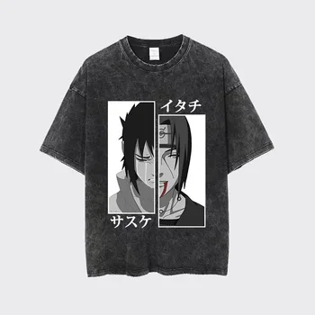 Любители Аниме Негабаритная футболка Harajuku Модные мужские футболки Уличная одежда в стиле Ретро Хип-хоп Kanye Y2k Графическая одежда Японские Топы