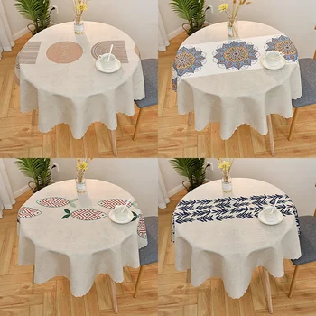 Маленькая круглая скатерть для стола, водонепроницаемая, маслостойкая и моющаяся скатерть, чайная скатерть для стола, тканевое искусство