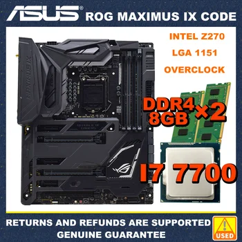Материнская плата LGA 1151 Комплект материнской платы ASUS ROG MAXIMUS IX CODE с процессором I7 7700 + 2xDDR4 8 ГБ оперативной памяти LGA 1151 Комплект PCI-E X16 3.0 M.2