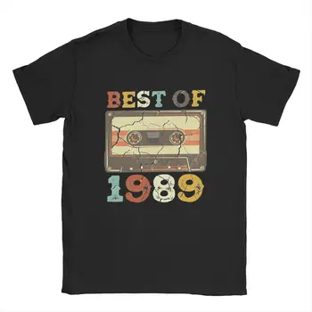 Мужские футболки Лучшая кассета 1989 года Забавная хлопковая футболка с коротким рукавом на день рождения винтажная потрясающая футболка с круглым вырезом Уникальная одежда