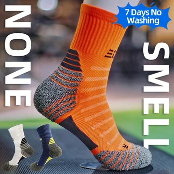 Нано-медный дезодорант, Антибактериальные Спортивные носки для мужчин, компрессионные MTB, велосипедные, для бега, баскетбола, для скалолазания, Летние носки