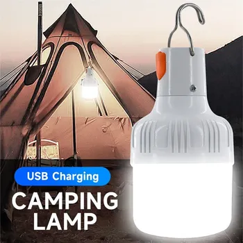 Наружная USB перезаряжаемая светодиодная лампа Лампы аварийного освещения высокой яркости для кемпинга рыбалки Портативный фонарь Ночные светильники