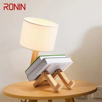 Настольная лампа RONIN Nordic Creative Wood Person Настольное освещение LED Декоративное для дома, спальни, кабинета