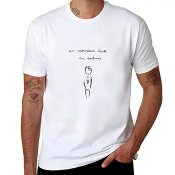 Новая футболка Un monsieur triste en costume (Патриот), Короткая футболка, футболки с короткими кошками, футболки с тяжелым весом для мужчин