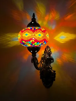 Новый Турецкий Мозаичный настенный светильник Ручной работы из стекла Luminaria, Светодиодный Настенный светильник, Диван для коридора, Фоновое Освещение, Декор для дома, Лампе