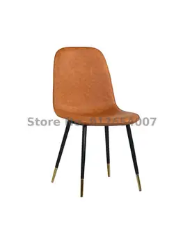 Обеденный стул Home Nordic Light, роскошный обеденный стул со спинкой, современный Простой обеденный стол, Железный кожаный стул, письменный стол для спальни, табурет
