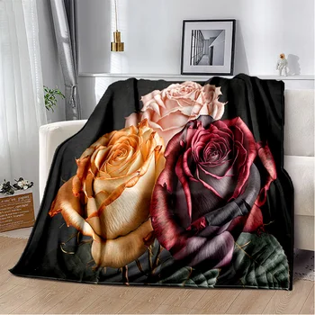 Одеяло Nordic Love Rose Flowers Daisy, Мягкое покрывало для дома, кровати в спальне, дивана, пикника, путешествий, офиса, одеяла для отдыха, детей