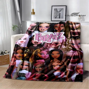 Одеяло с рисунком Братц из мультфильма, одеяла для пикника, фланцевое одеяло, мягкое и удобное одеяло, одеяла для кроватей, подарок на день рождения