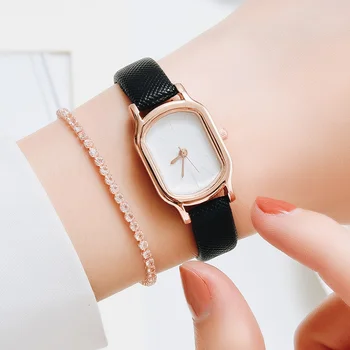 Оригинальные простые женские часы с маленьким циферблатом, винтажные женские наручные часы, комплект браслетов, Элегантные женские часы со стразами reloj