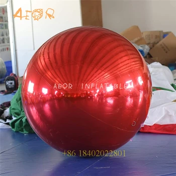 Переливающиеся зеркальные шары из полисферы, гигантский воздушный шар, надувной серебряный красочный шар, большой надувной зеркальный шар