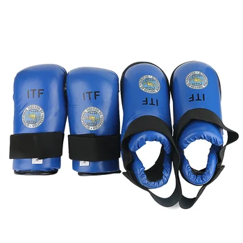 Перчатки ITF для тхэквондо, защитный комплект для ног, защита лодыжек, Высококачественная защитная обувь ITF из искусственной кожи, боксерские ботинки для взрослых и детей