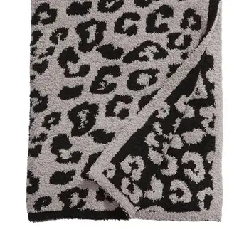 Плед с леопардовым принтом, фланелевые флисовые одеяла, плюшевые одеяла для дивана, черные 30x35 дюймов