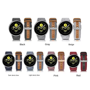 Подходит для Samsung Galaxy Watch3, кожаный ремешок для часов, новый продукт, ремешок для часов 20 мм 22 мм, модный ремешок для часов с рисунком из холста