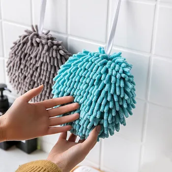 Полотенца для рук из синели, 3-Цветное Кухонное полотенце для рук, мяч для настенного монтажа в ванной, Быстросохнущие Мягкие впитывающие полотенца из микрофибры