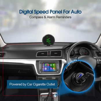 Портативный автомобильный спидометр Hud с GPS-дисплеем, гаджеты с часами, цифровая панель, измеритель скорости с компасом, автомобильные аксессуары