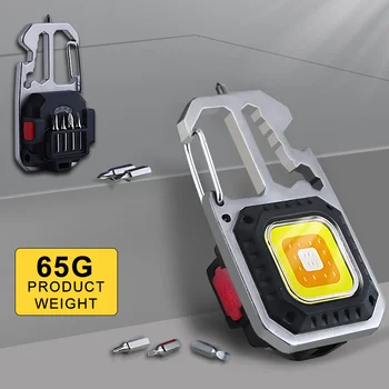 Портативный Светодиодный фонарик Mini T6 Инструмент для ремонта Магнитная Сигнальная лампа сильного света Водонепроницаемая Аккумуляторная Батарея Брелок для ключей