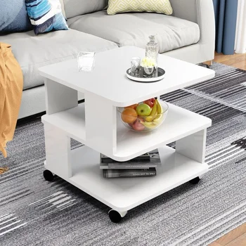 Приставной столик в скандинавском стиле, угловой столик, современный домашний квадратный креативный диван, приставной столик, легкое роскошное сочетание, минималистичный журнальный столик