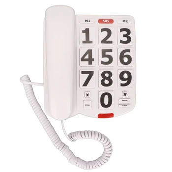 Проводной телефон с большой кнопкой, большой регулируемой громкостью, Повторный набор последнего номера, проводной стационарный телефон для пожилых людей Telefono Inalambrico