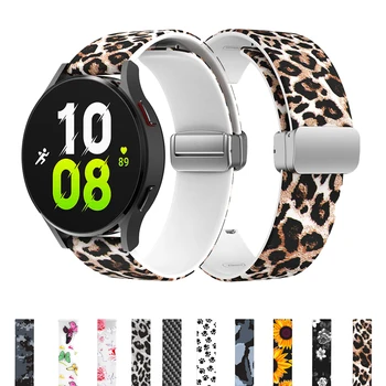 Ремешок для часов Samsung Watch 5 Pro 45 мм с дизайнерским рисунком Браслет для Galaxy Watch 4/5 40 44 мм 20 мм силиконовый браслет correa