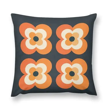 Ретро-цветы - оранжевые и древесно-угольные подушки, чехлы для детских подушек