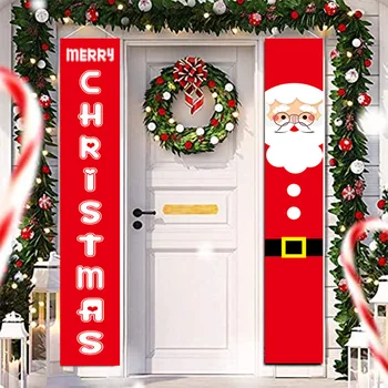 Рождественское украшение двери 2023, Рождественский Баннер, декор для дома, Рождественский орнамент Navidad, подарок на Новый год 2024
