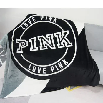 Розовые одеяла с буквами 2023, 130x150 см, с супер мягкой печатью, накидки для семейного автомобиля и дивана-кровати, летние офисные одеяла, чехол для тела одеяла