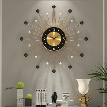 Роскошные Большие Настенные часы Современного дизайна, скандинавский минимализм, Бесшумные Настенные часы, Большая Средиземноморская гостиная Klok Home Decor