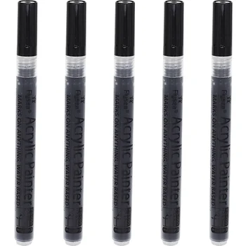 Ручки для нанесения покрытия Холст, акриловые Маркеры, кисти для рисования из черного дерева с тонким наконечником