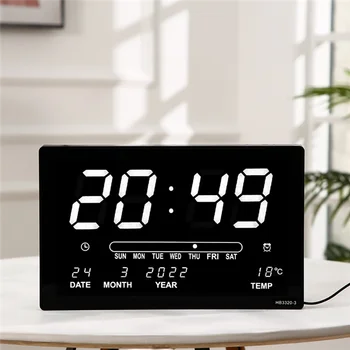 Светодиодный вечный календарь, Электронные часы, цифровые настенные часы, будильник, настольные часы с температурой, украшение гостиной, зеленый