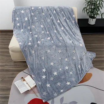 Светящееся одеяло из кораллового флиса, осенне-зимнее одеяло для дивана, бытовые одеяла для кондиционирования воздуха, Детские флуоресцентные одеяла