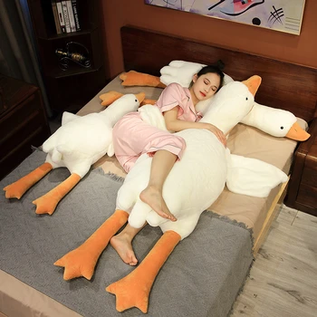 Симпатичная Огромная подушка для сна с гусиной стороной 50-160 см, мягкая подушка для сна с животным, подарок однокласснице, девушке на День рождения, Фестивальные подарки