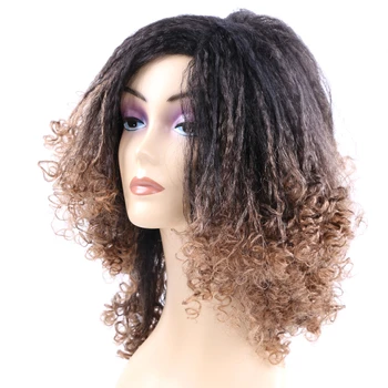 Синтетический парик Афро Кудрявый, Вьющиеся Парики для чернокожих женщин Африканский 12 