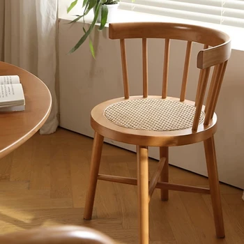 Скандинавские обеденные стулья для патио Дуб Винтажные Скандинавские стулья для гостиной Балкон Кухня Sillas Para Comedor Мебель для дома A2