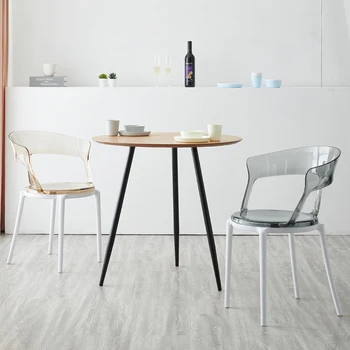 Скандинавский обеденный стул для гостиной, Пластиковый стул, Прозрачный Бытовой Современный Простой Утолщенный Кофейня, Креативная Мебель для отдыха