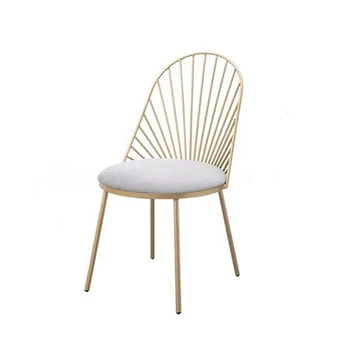 Скандинавское кресло для отдыха Со спинкой, стулья для переговоров, письменный стул из кованого железа, Легкий Роскошный стул для ресторана, обеденный стул для спальни