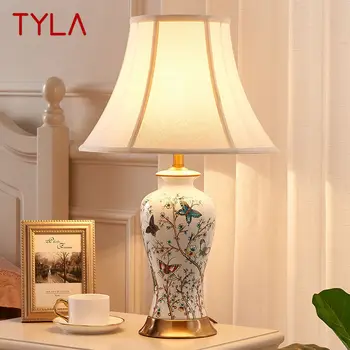 Современные керамические настольные лампы TYLA, простая креативная роскошная прикроватная настольная лампа для дома, гостиной, кабинета, спальни