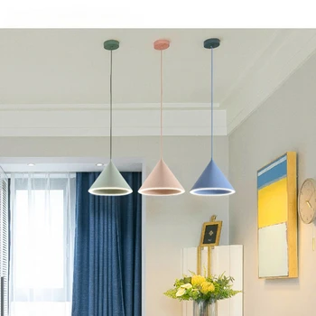 Современные минималистичные светодиодные подвесные светильники Macaron Дизайн домашнего декора Подвесной светильник для столовой спальни Люстра