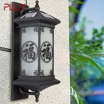 Солнечные настенные светильники PLLY Современный Китайский уличный черный светильник-бра LED Водонепроницаемый IP65 для дома, виллы, крыльца, двора