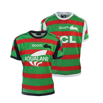 Спортивная рубашка из джерси для регби South Sydney Rabbitohs 2021, точная копия мужской спортивной рубашки для регби дома / на выезде S-5XL