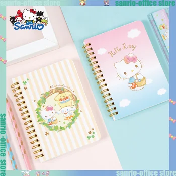Стационарный блокнот Sanrio с катушкой, Мультяшный блокнот Hello Kitty A6, Дневник, Блокнот для заметок, Студенческий офис, Учебные принадлежности Оптом