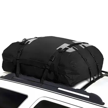 Сумка на крышу автомобиля 15 кубических футов Гибкая переноска для верхней части автомобиля из ткани Оксфорд 600D Водонепроницаемая мягкая сумка для крыши автомобиля для путешествий и багажа