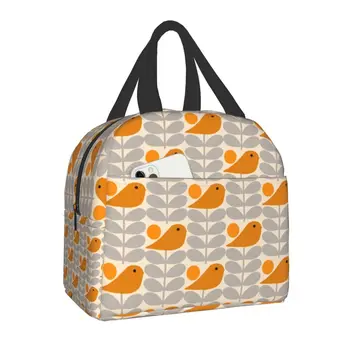Термоизолированная сумка для ланча Orla Kiely Birds, портативный скандинавский цветочный контейнер для ланча для детей, школьная Многофункциональная коробка для еды