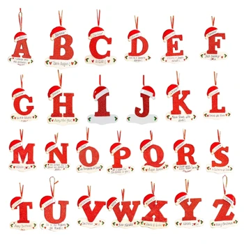 Универсальные рождественские подвесные украшения, акриловые украшения в форме 26 букв для автомобилей и рождественских елок