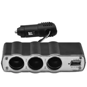 Универсальный автомобильный прикуриватель Один на троих USB Зарядное устройство с 3 разъемами Удлинитель-разветвитель автомобильного прикуривателя для автомобилей RVS