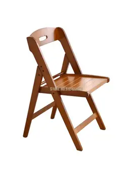 Утолщенный складной стул Бытовой из массива дерева Простой Скандинавский обеденный стул Складной стул со спинкой Портативный Офисный деревянный