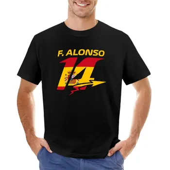 Футболка F Alonso 14 2023, футболки с графическим рисунком, корейские модные мужские футболки в тяжелом весе