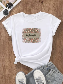 Футболка Mama с леопардовым принтом, хлопковая футболка Rock trash, винтажная летняя модная повседневная футболка унисекс с коротким рукавом