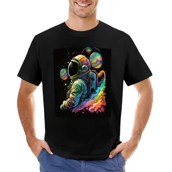 Футболка с изображением радужного астронавта, графические футболки, мужские забавные футболки с аниме