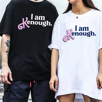 Футболки I Am Enough, мужская и женская мода, футболки Harajuku I Am Kenough с графическим круглым вырезом и коротким рукавом
